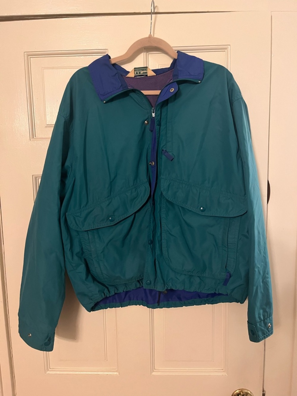 LL Bean Vintage Teal, Blue, and Purple Windbreaker Jacket